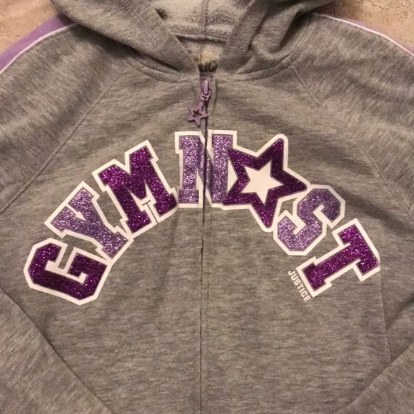 Girls size 18 Justice Gymnast Zip Up Sweater - Picture 2 of 3